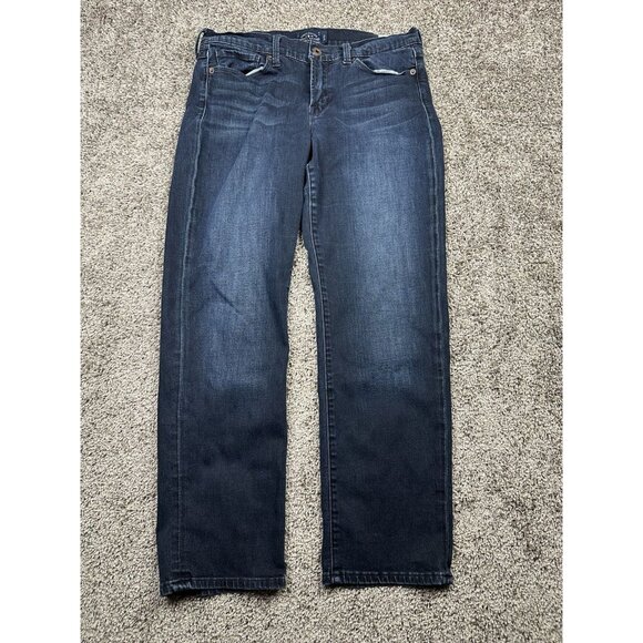 Lucky Brand Brooke Crop Jeans‎ Size M Mid Rise Dark Wash Stretch Denim - Picture 1 of 13